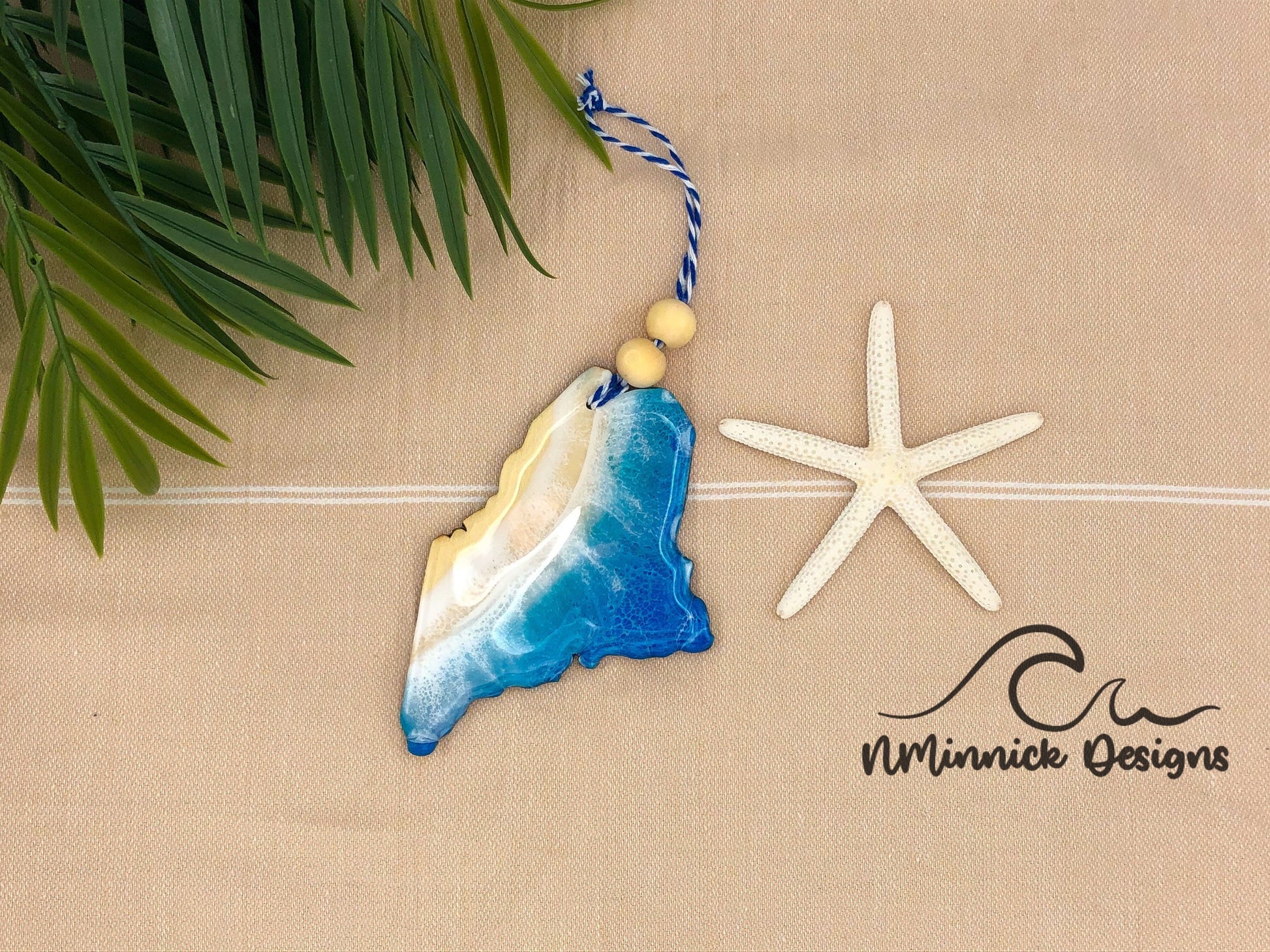 Maine Beach Christmas Ornament