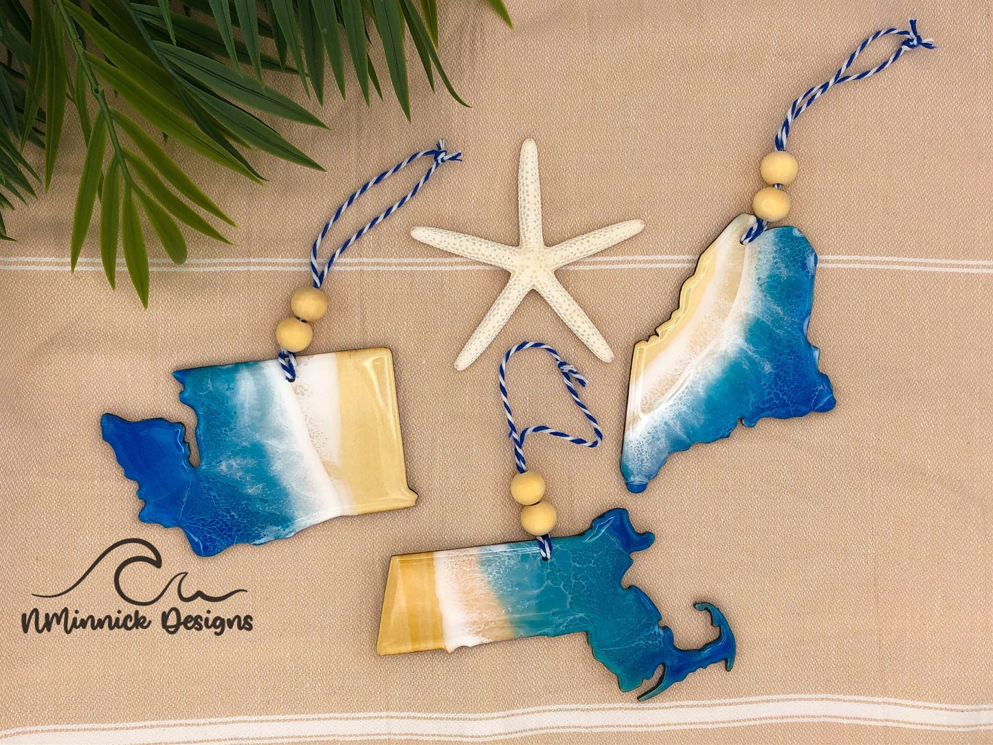 Massachusetts Beach Christmas Ornament