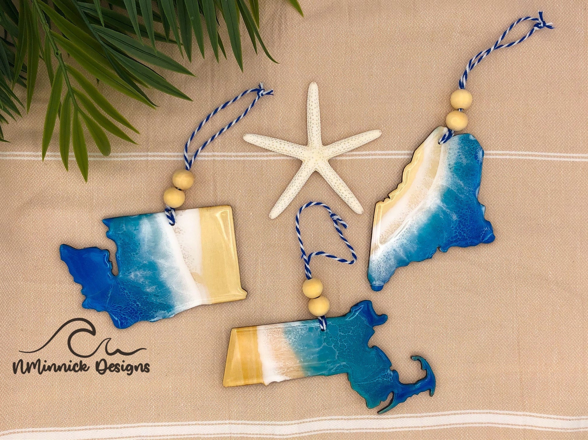 Massachusetts Beach Christmas Ornament