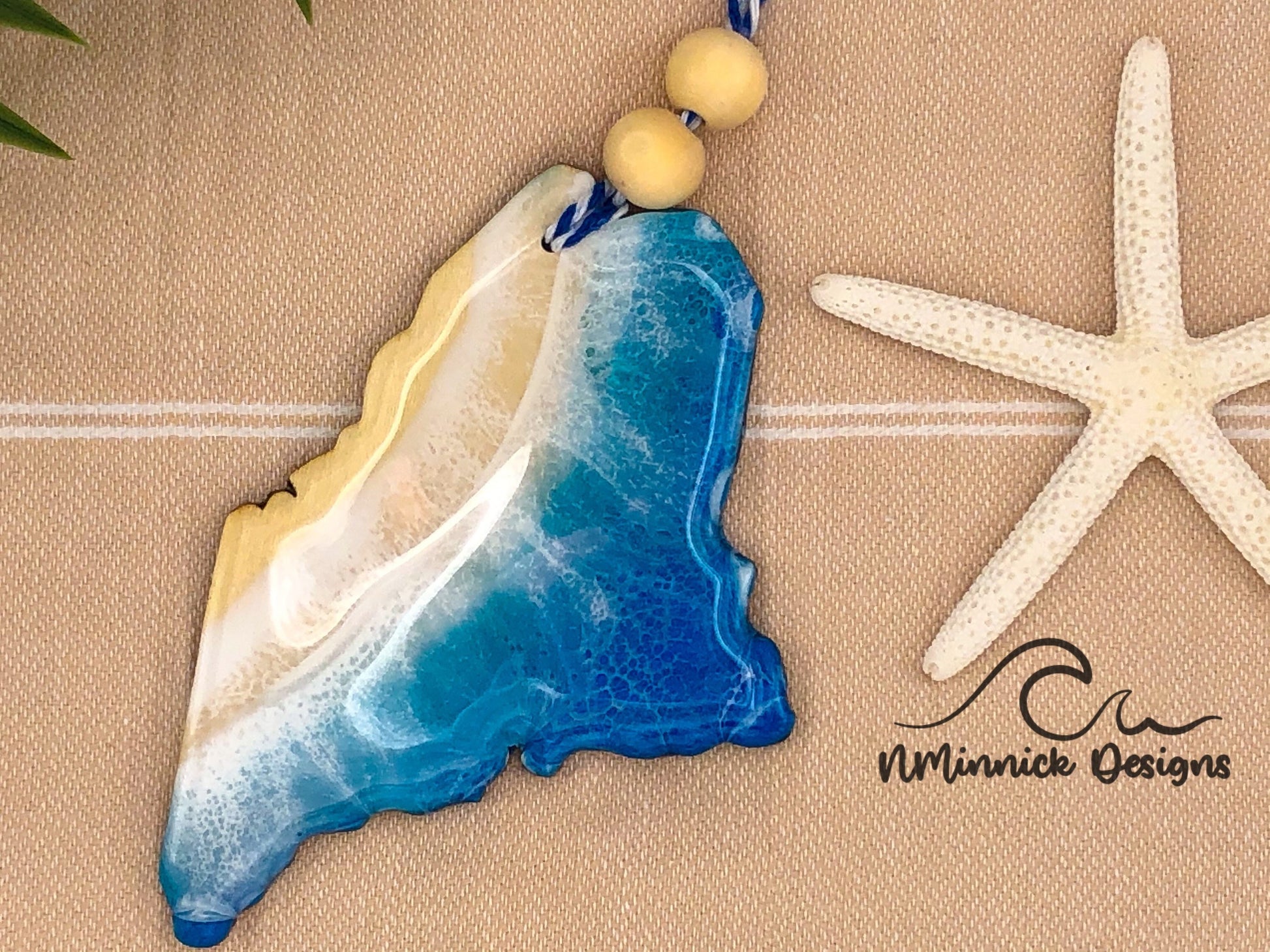 Maine Beach Christmas Ornament
