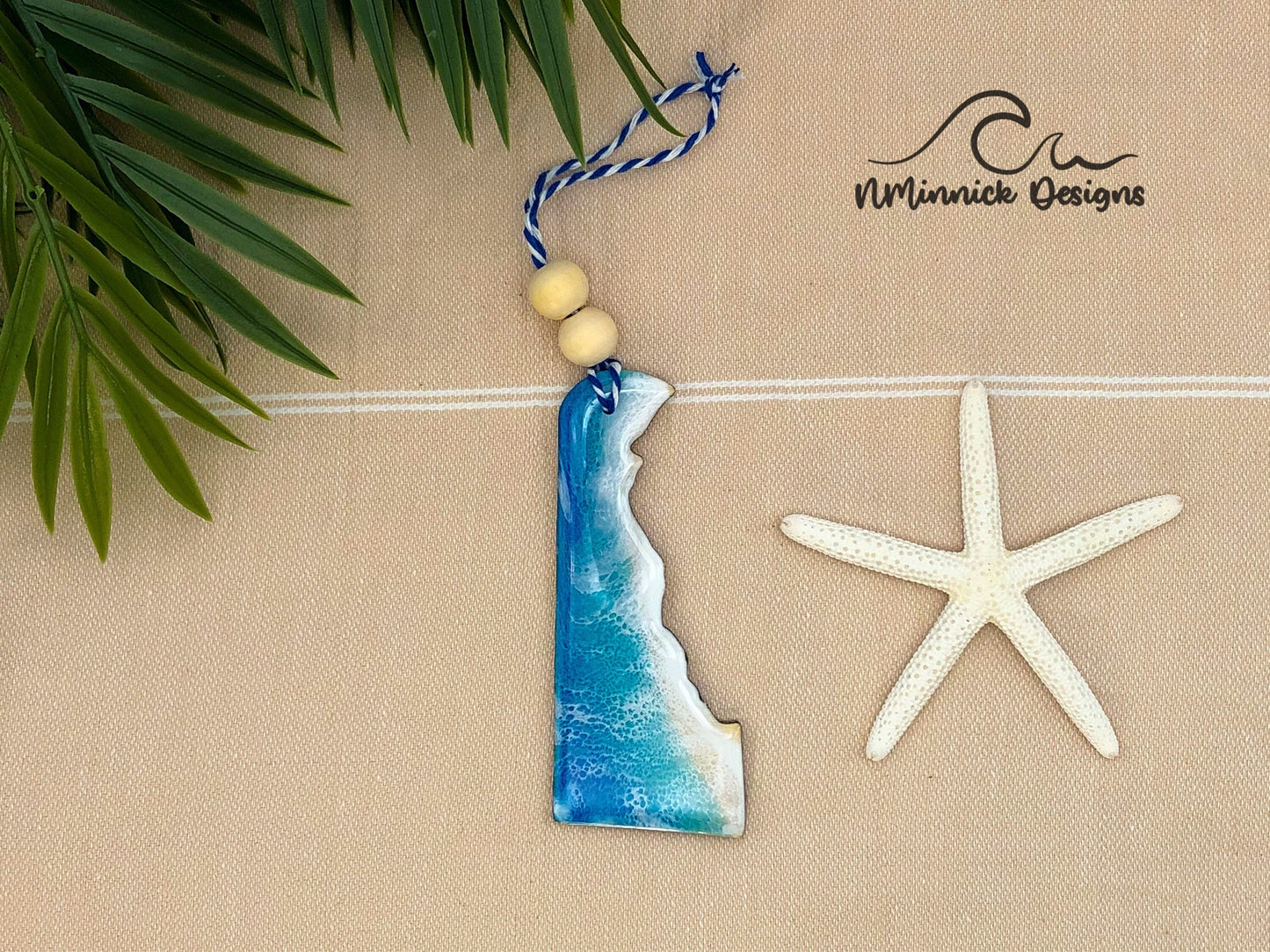 Delaware Beach Christmas Ornament