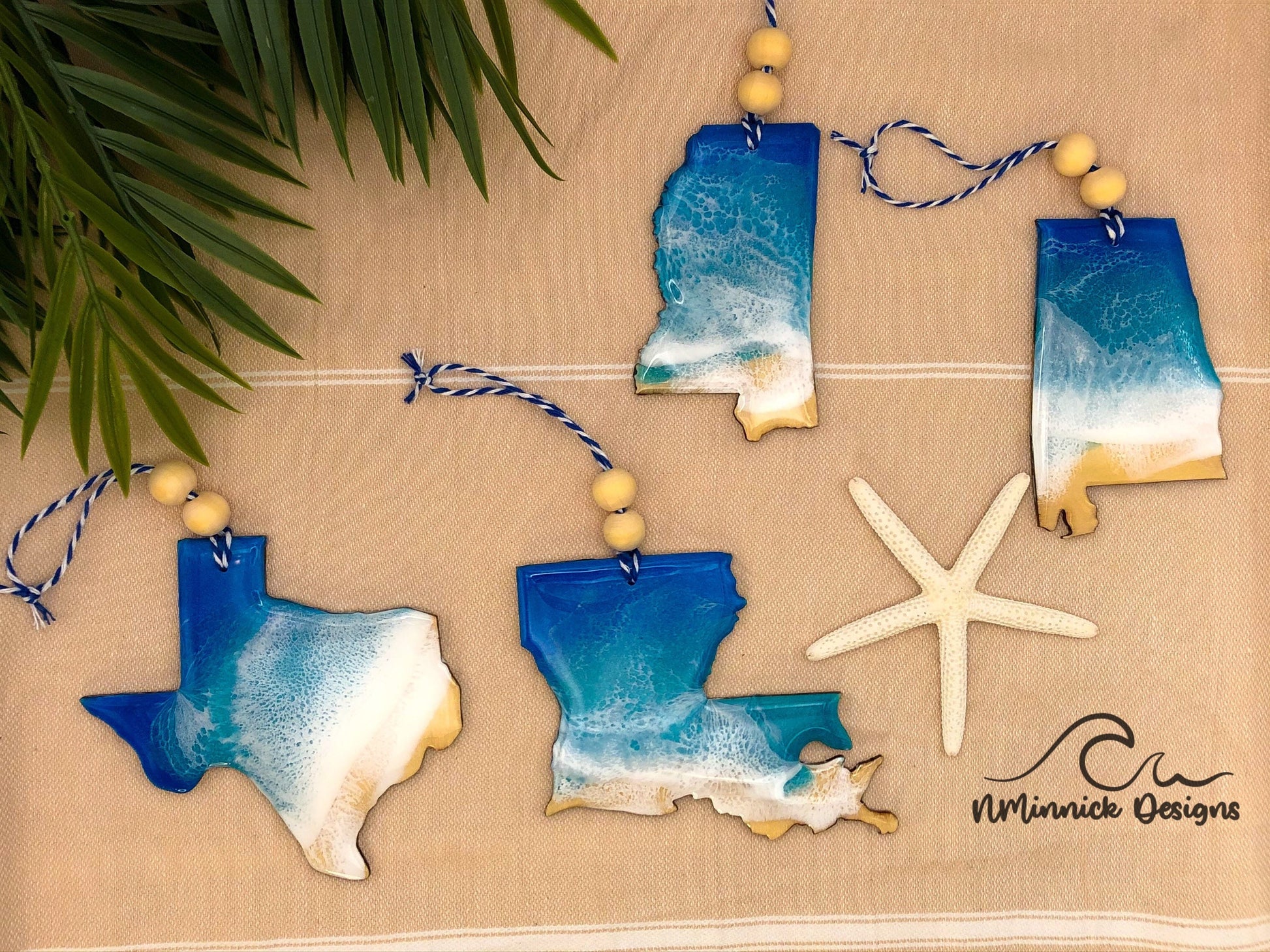 Mississippi Beach Christmas Ornament