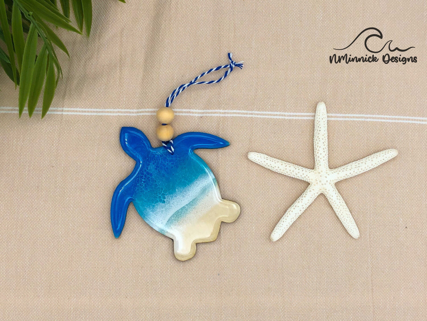 Sea Turtle Beach Christmas Ornament