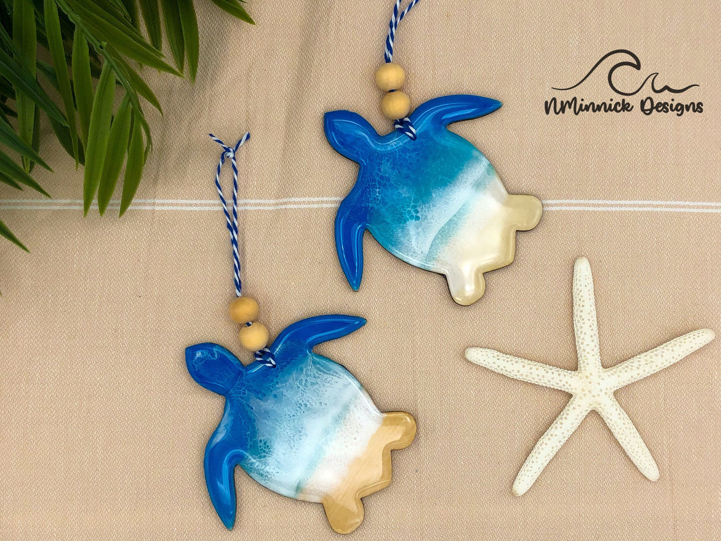 Sea Turtle Beach Christmas Ornament