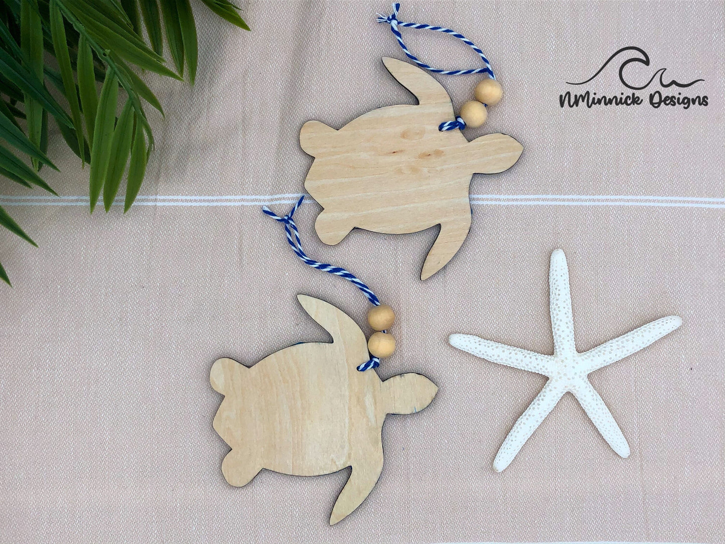 Sea Turtle Beach Christmas Ornament