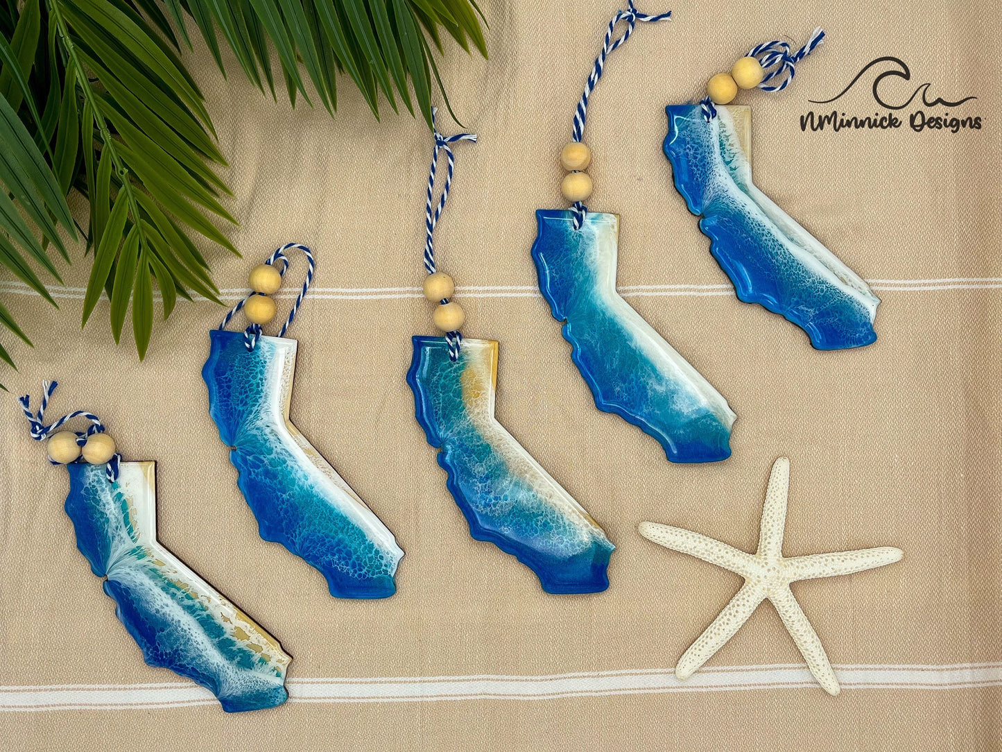 California Beach Christmas Ornament