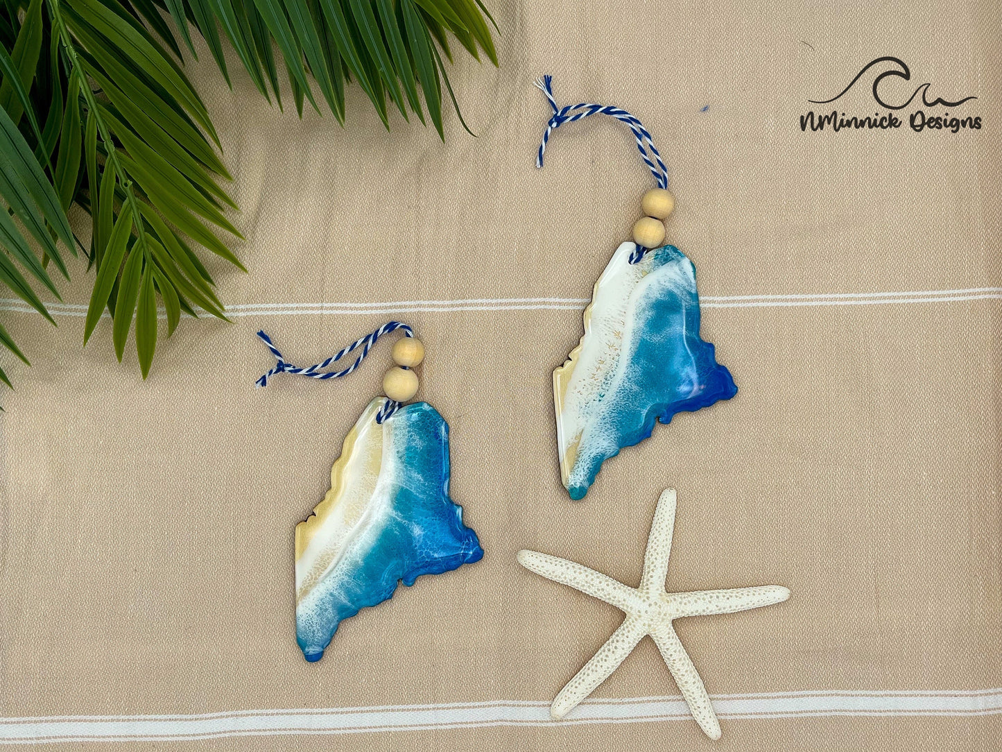 Maine Beach Christmas Ornament