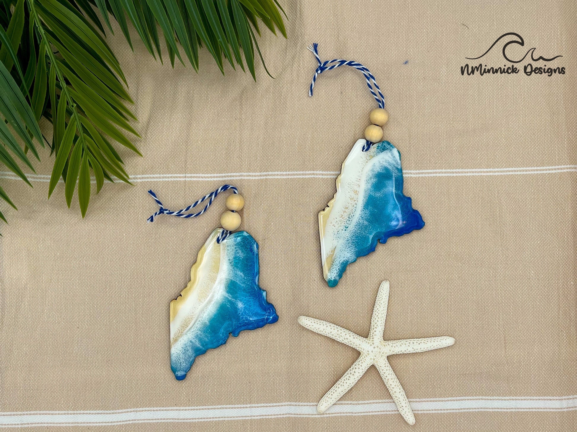 Maine Beach Christmas Ornament