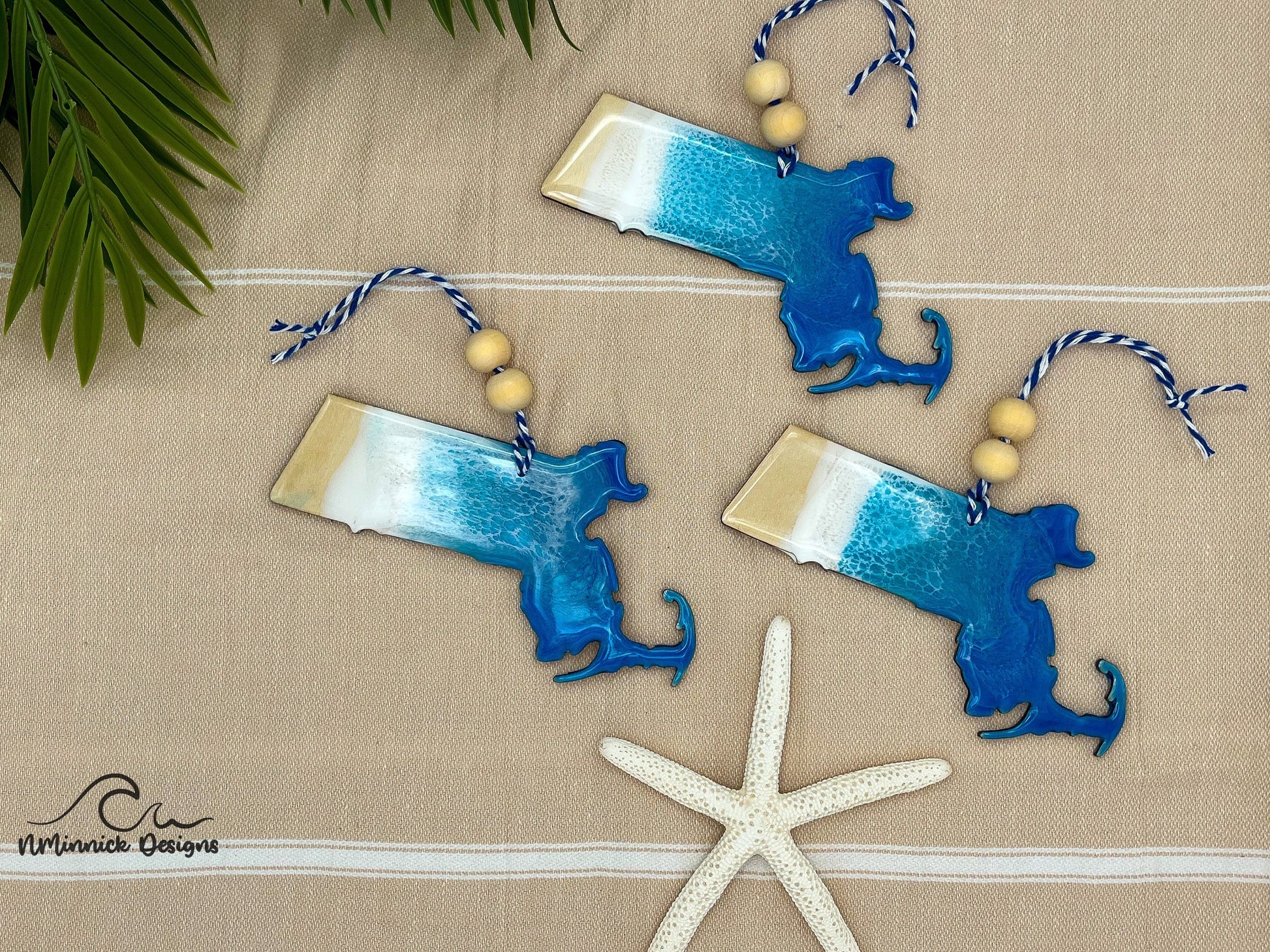 Massachusetts Beach Christmas Ornament