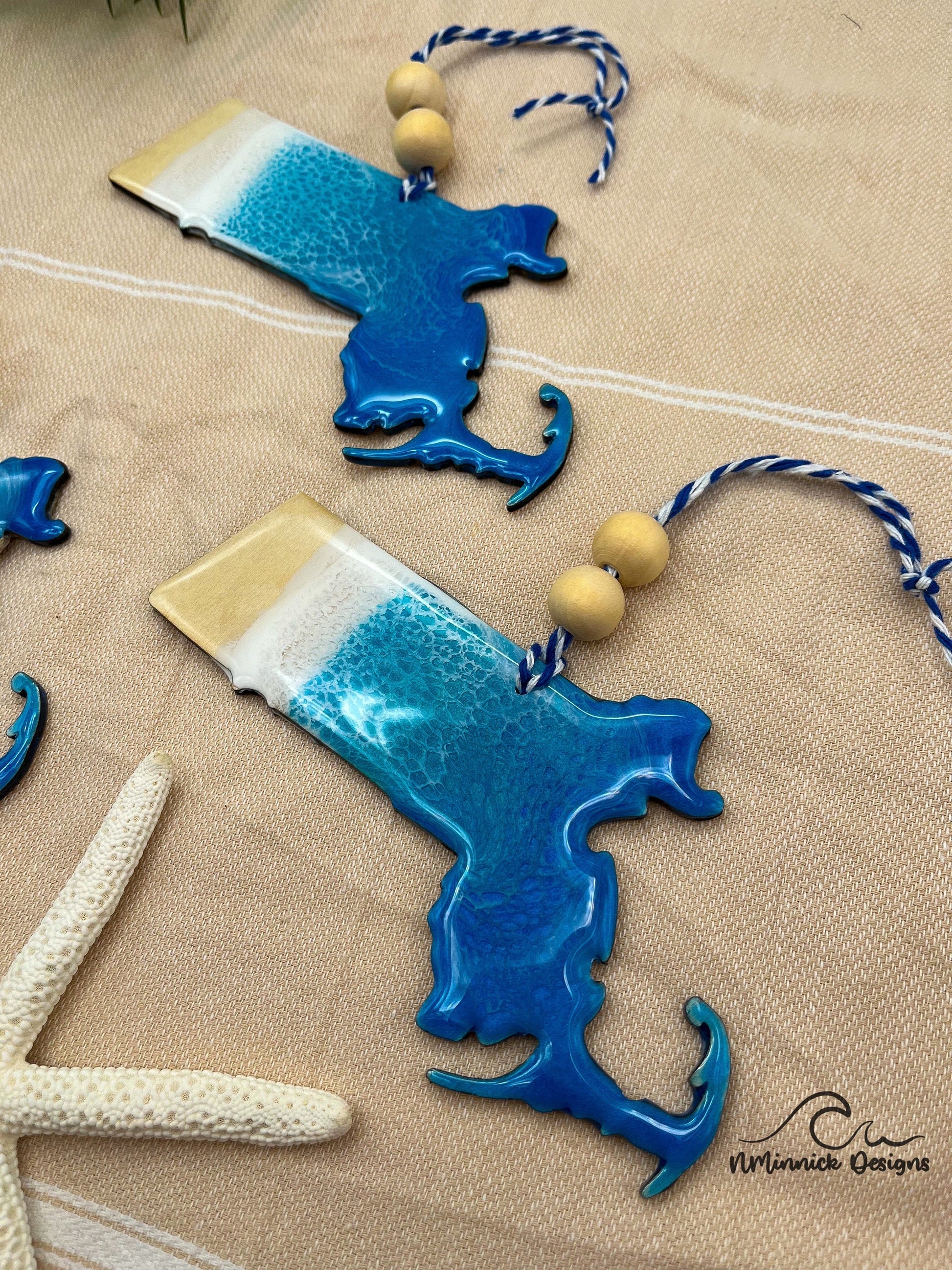 Massachusetts Beach Christmas Ornament