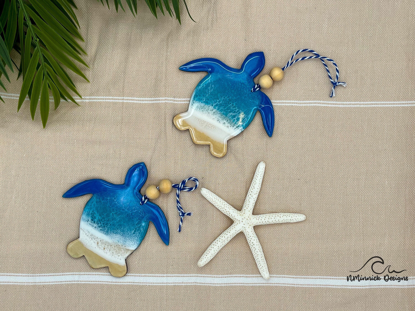 Sea Turtle Beach Christmas Ornament