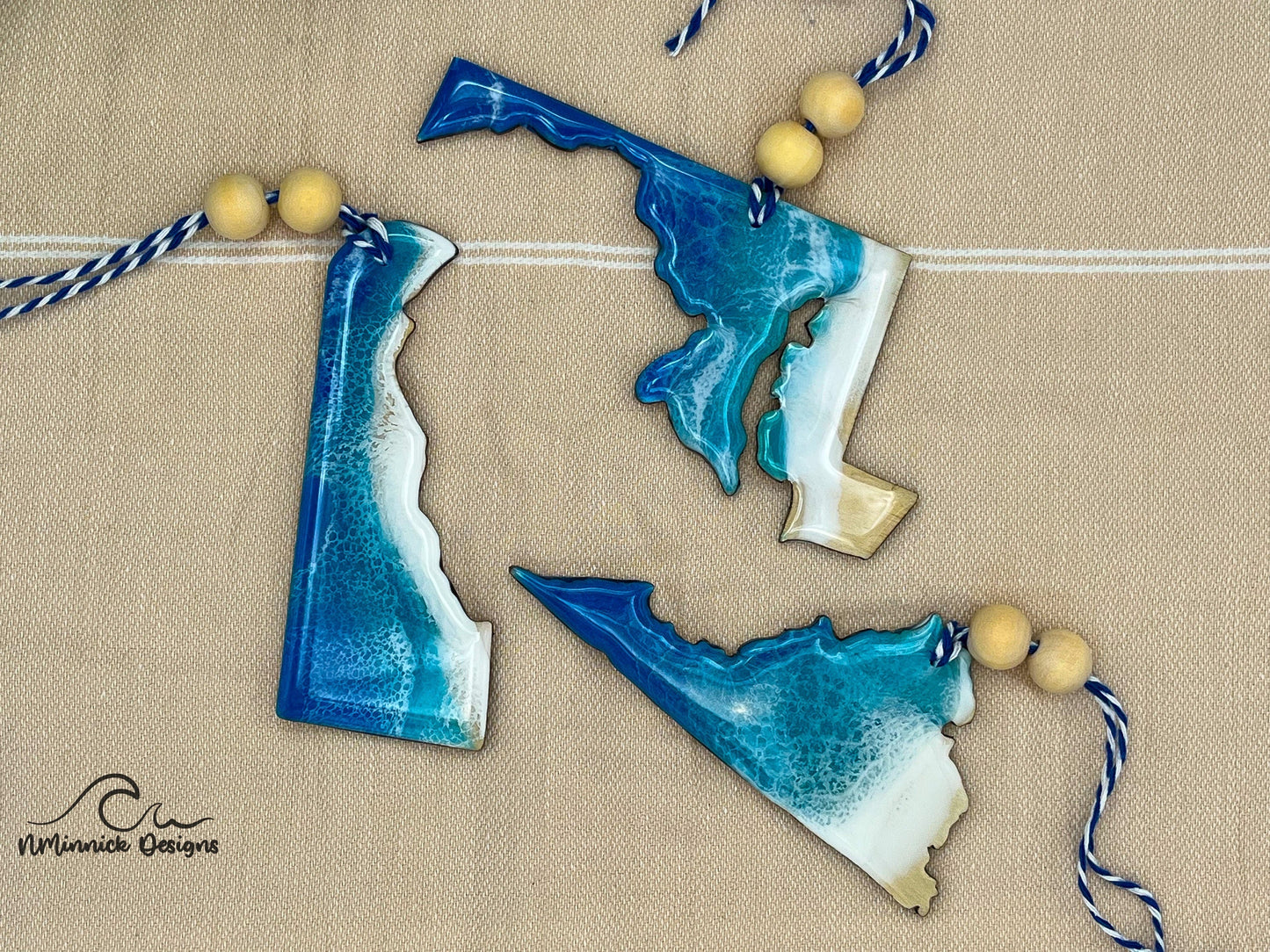 Delaware Beach Christmas Ornament