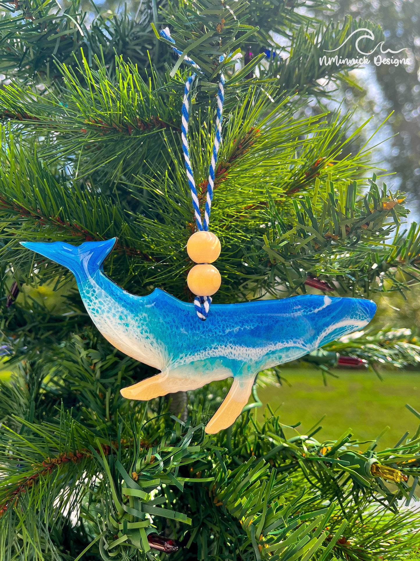 Humpback Whale Beach Christmas Ornament