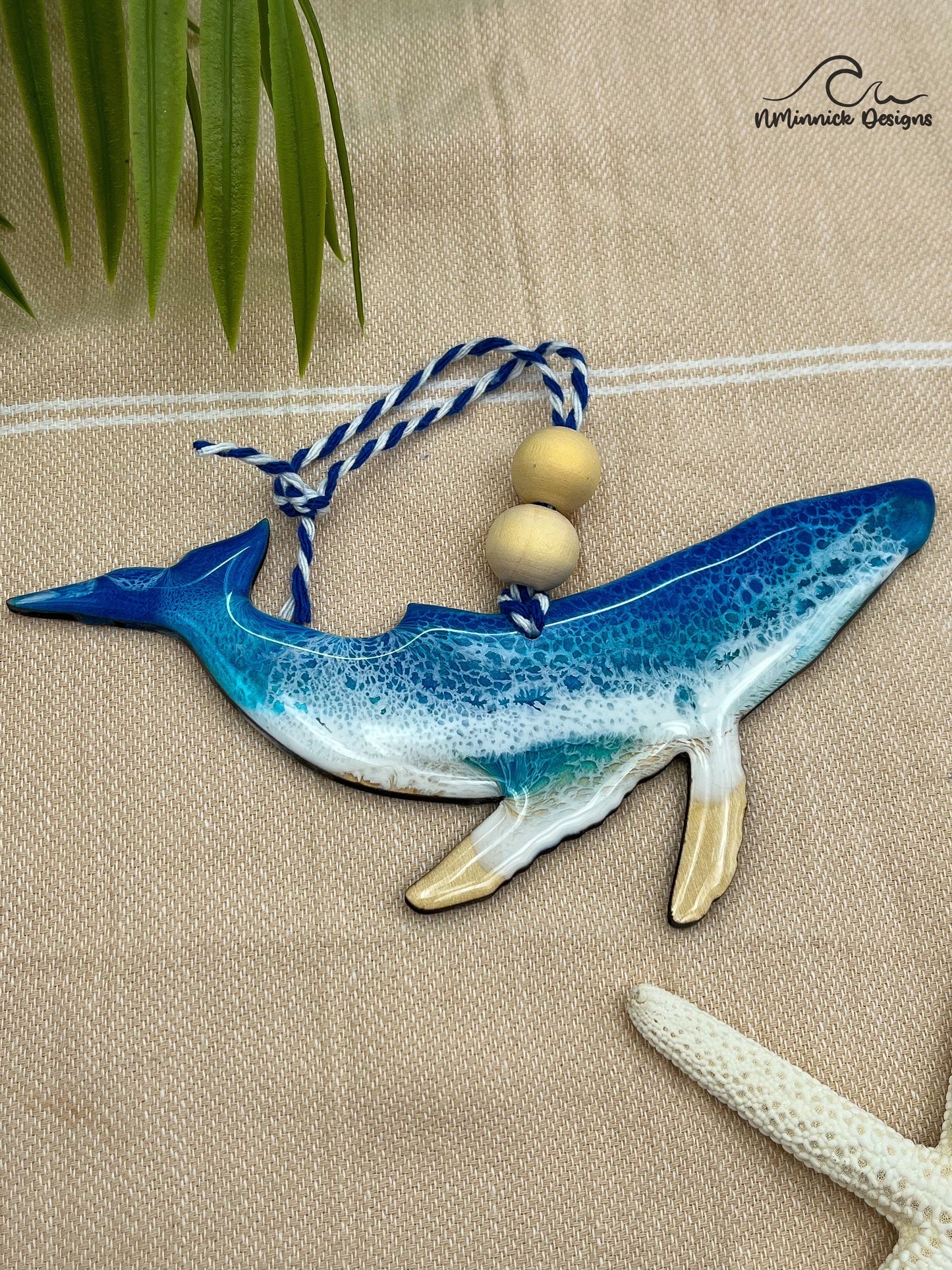 Humpback Whale Beach Christmas Ornament