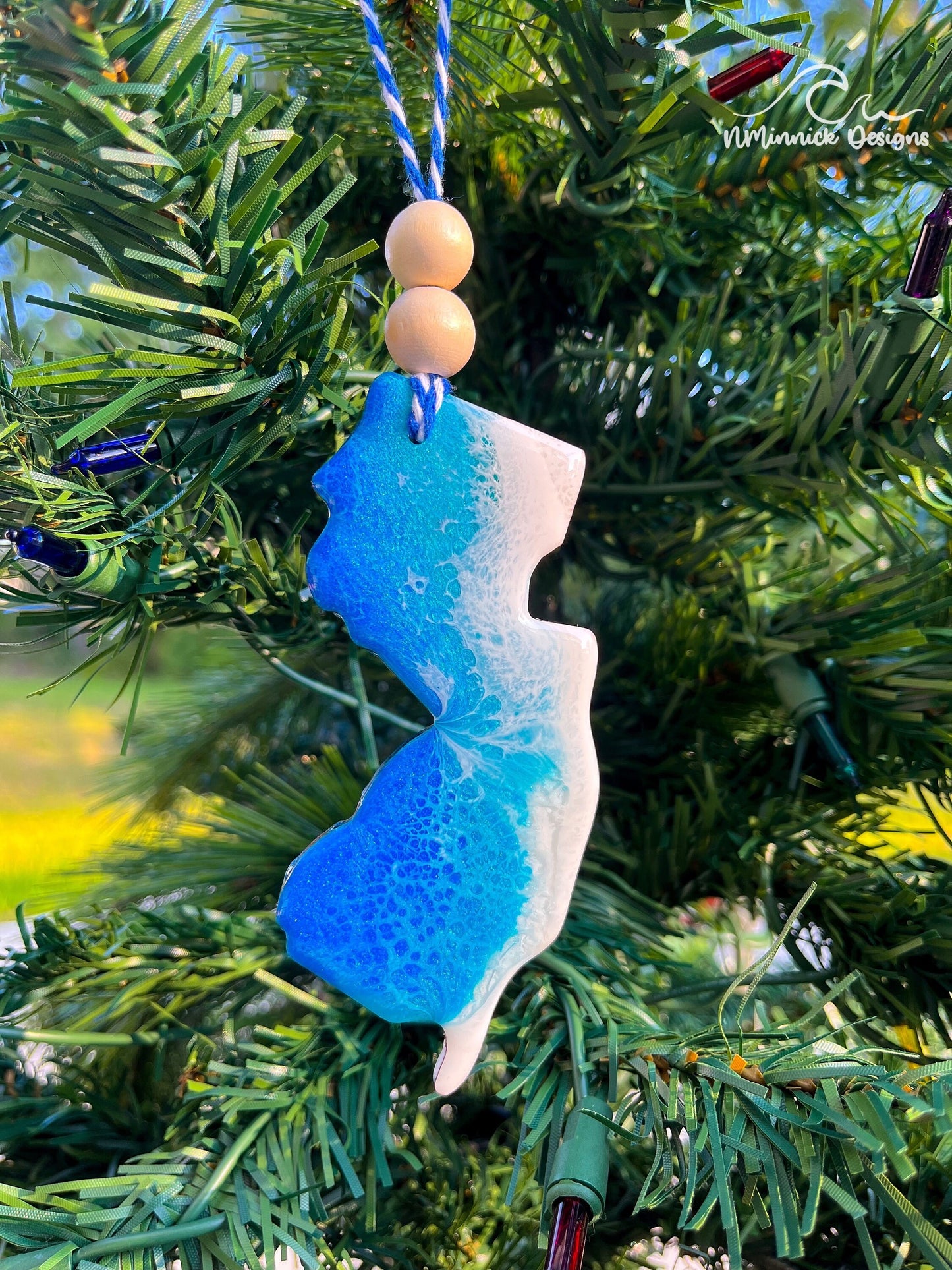 New Jersey Beach Ornament Gift Box with Keepsake Gift Bag and Custom Card