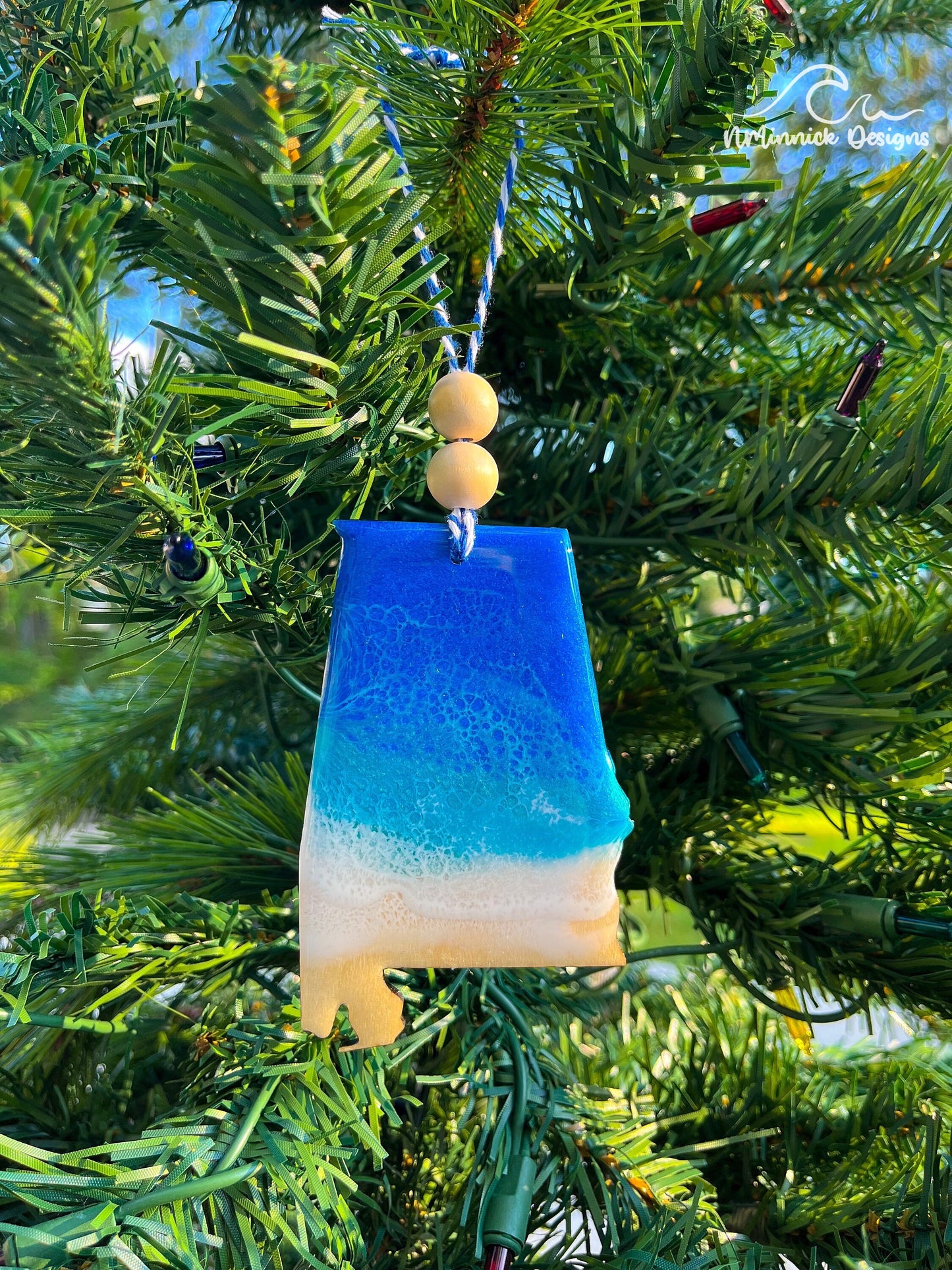 Alabama Beach Ornament Gift Box with Keepsake Ornament Gift Bag and Custom Card
