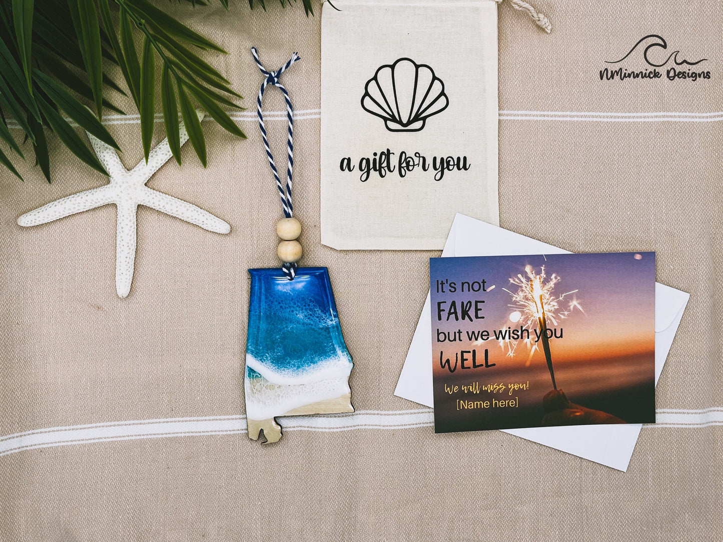 Alabama Beach Ornament Gift Box with Keepsake Ornament Gift Bag and Custom Card