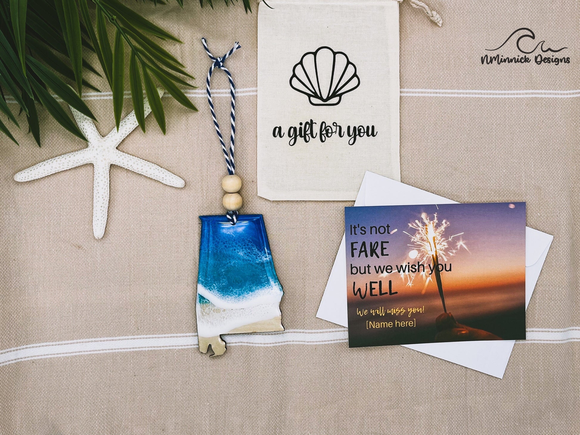 Alabama Beach Ornament Gift Box with Keepsake Ornament Gift Bag and Custom Card