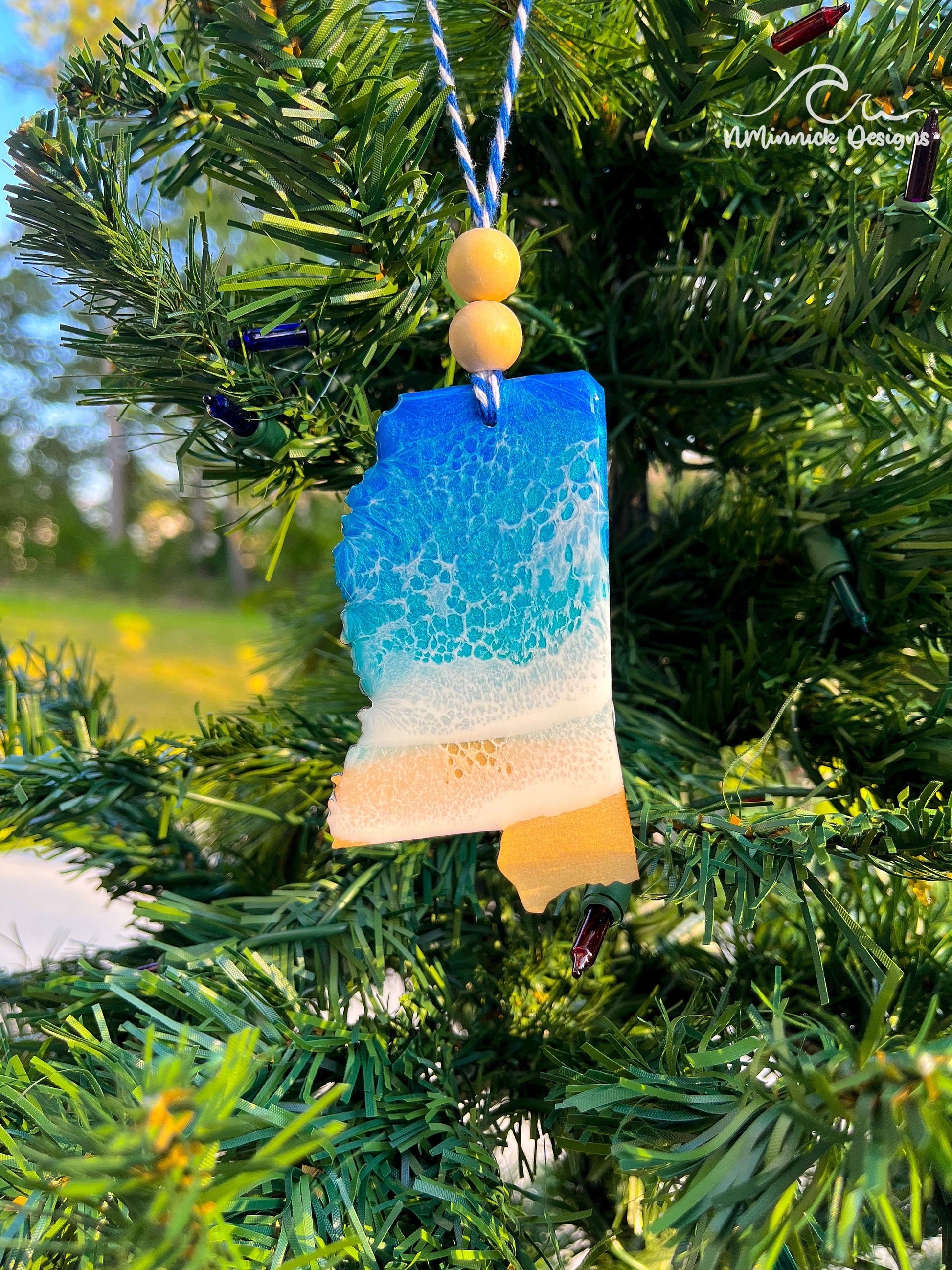 Mississippi Beach Christmas Ornament