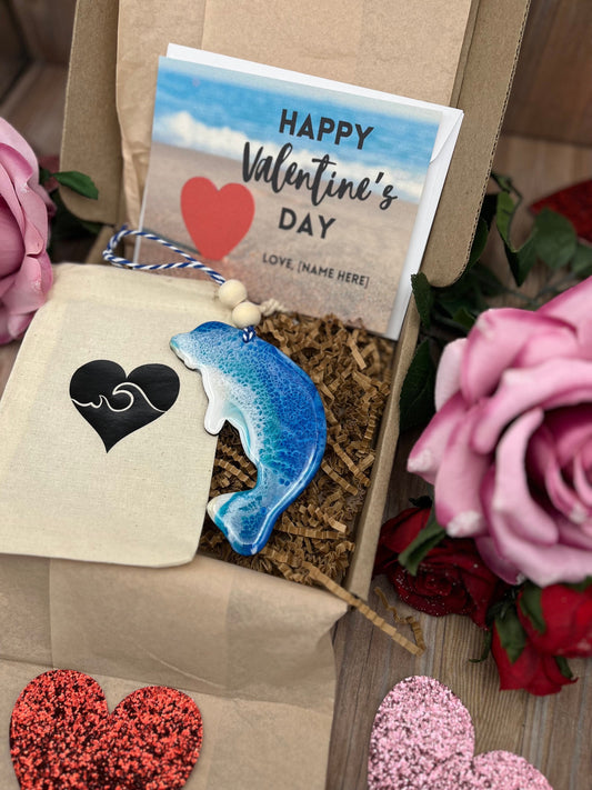 Manatee Ornament, Valentines Day Gift Box with Custom Card and Ornament Keeper Bag, Florida Manatee, Manatee Art