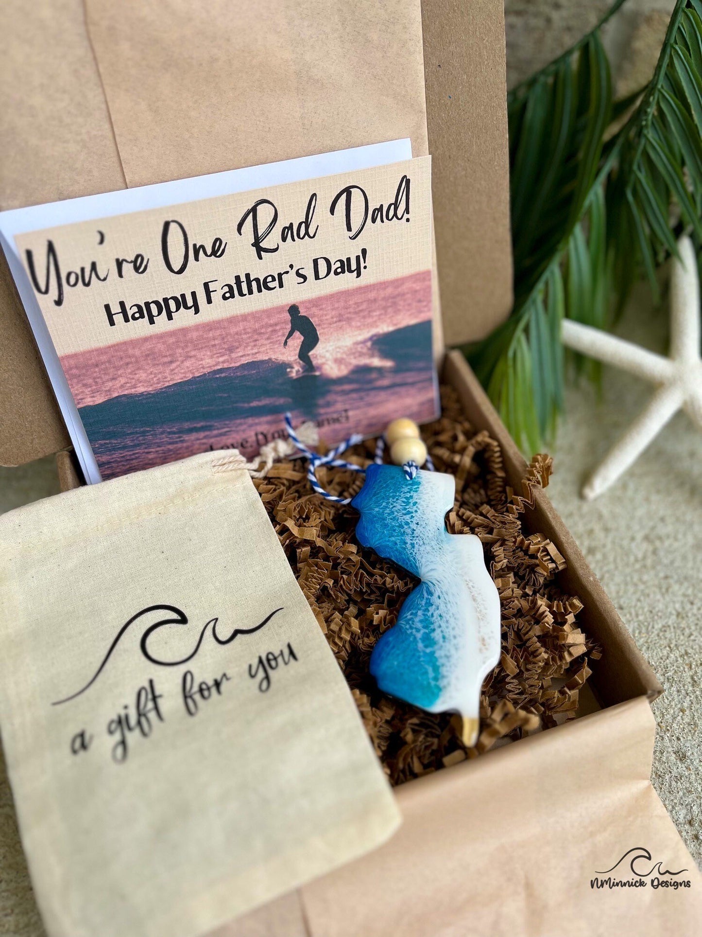 New Jersey Beach Ornament Gift Box with Keepsake Gift Bag and Custom Card