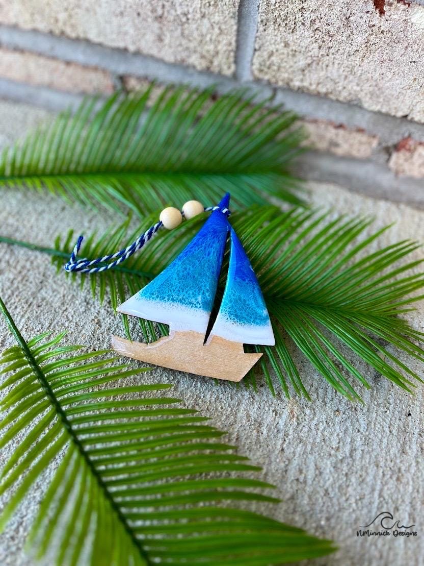 Sailboat Ocean Resin Ornament