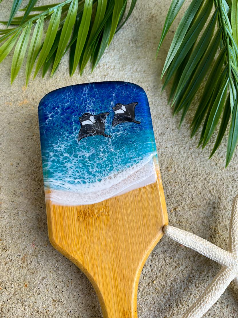 Ocean Resin Bamboo Hair Brush