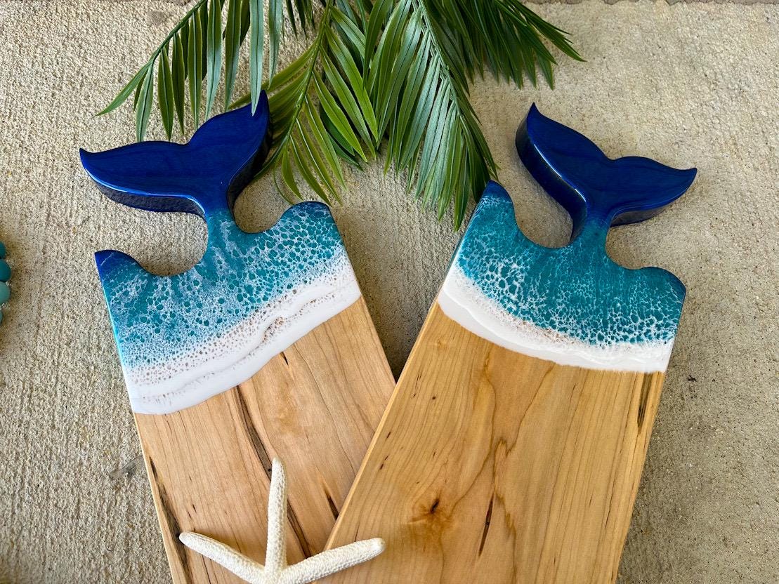 Mermaid Tail Wood Charcuterie Board