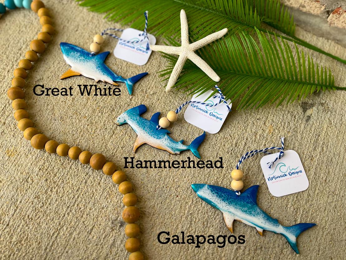 Shark Beach Christmas Ornament