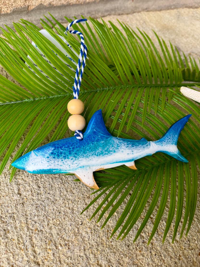 Shark Beach Christmas Ornament