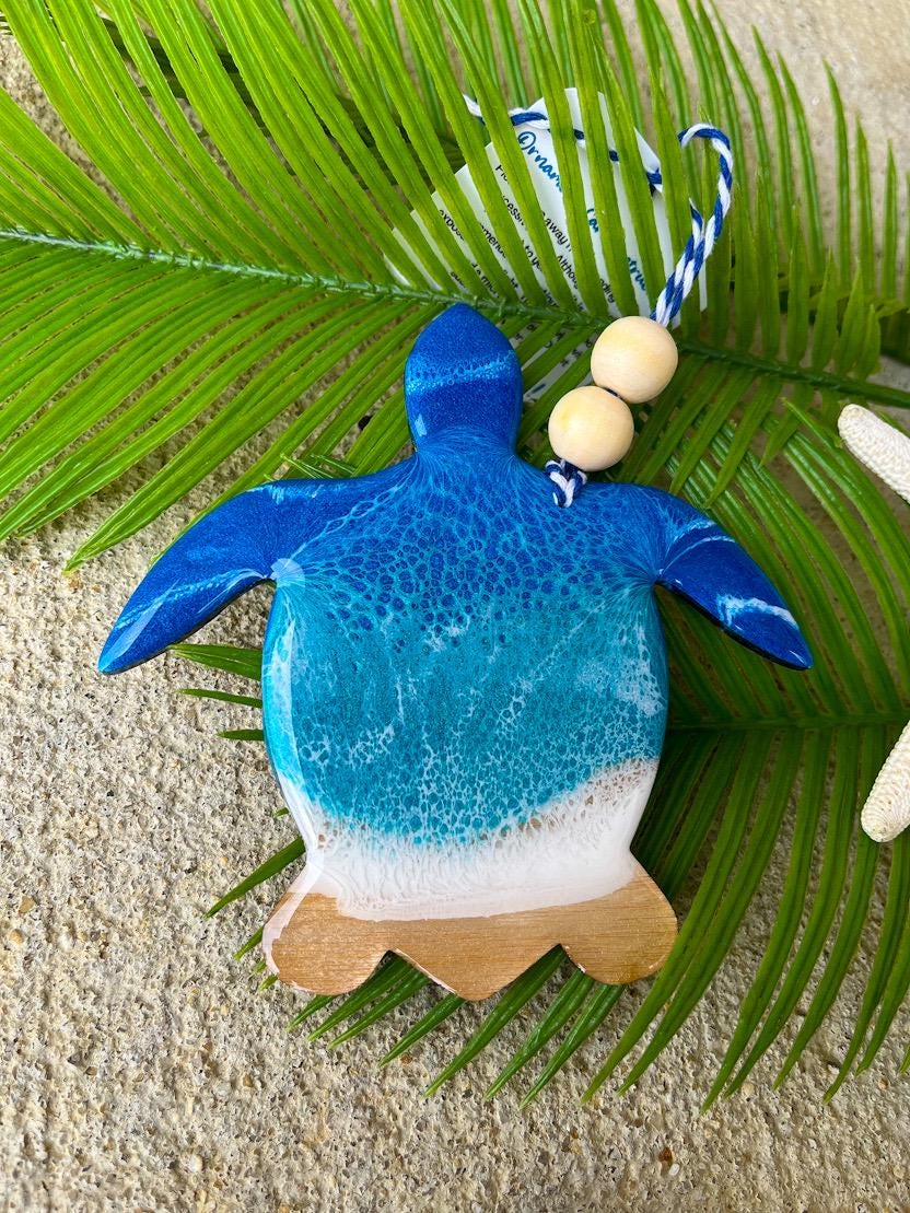 Sea Turtle Beach Christmas Ornament
