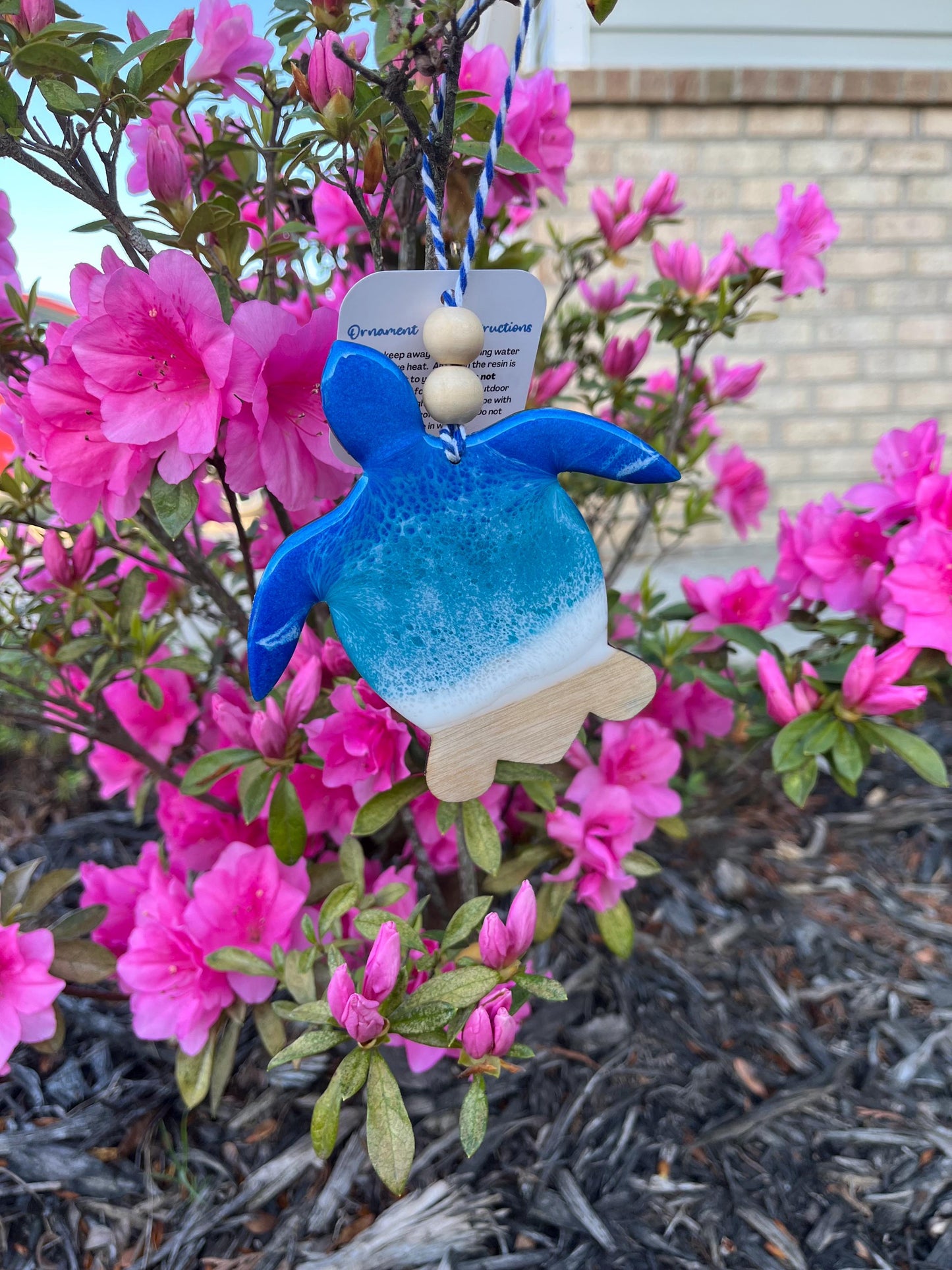 Sea Turtle Beach Christmas Ornament