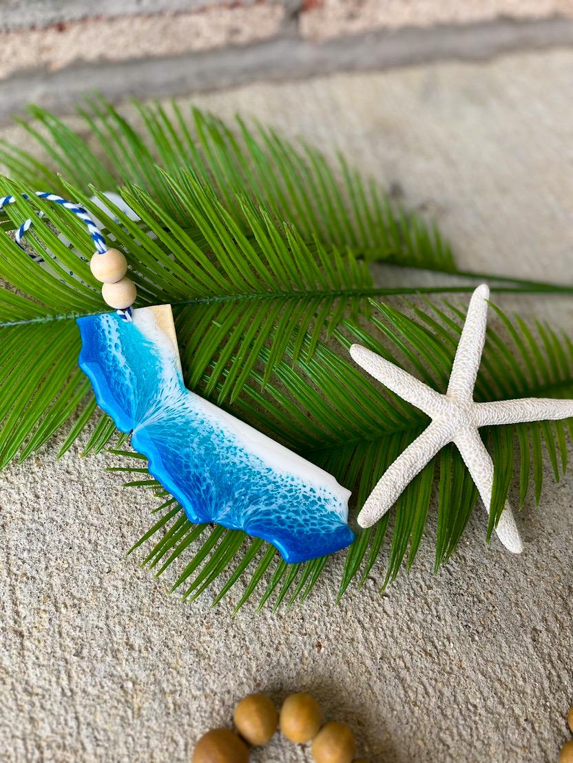 California Beach Christmas Ornament