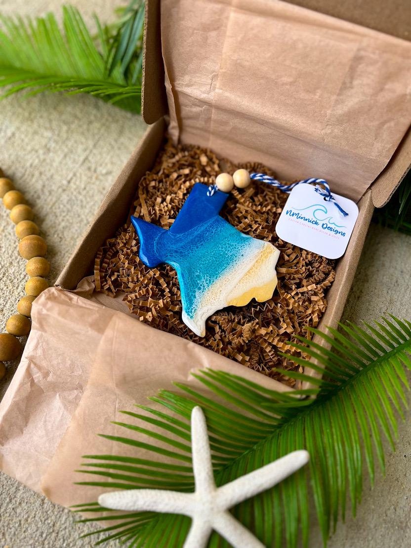 Texas Beach Christmas Ornament
