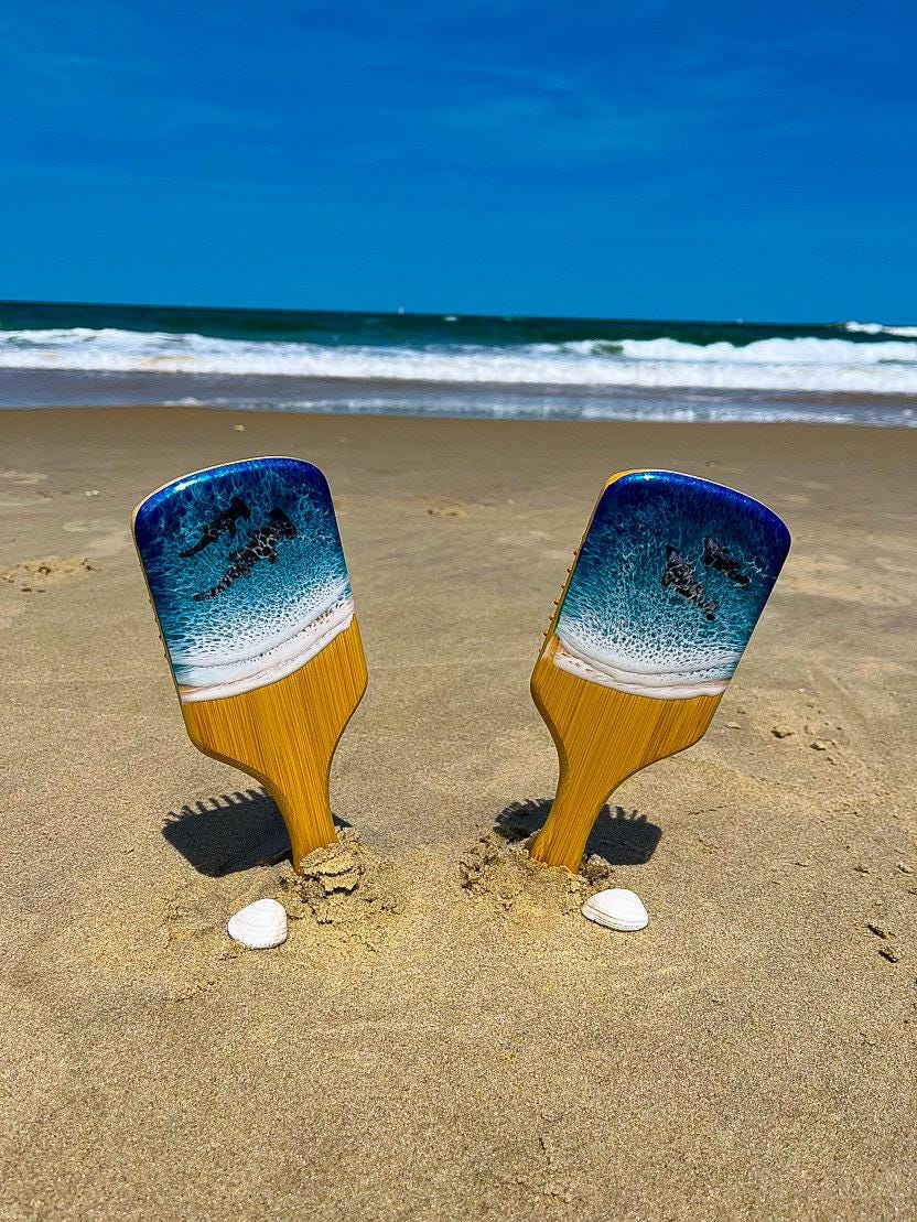 Ocean Resin Bamboo Hair Brush