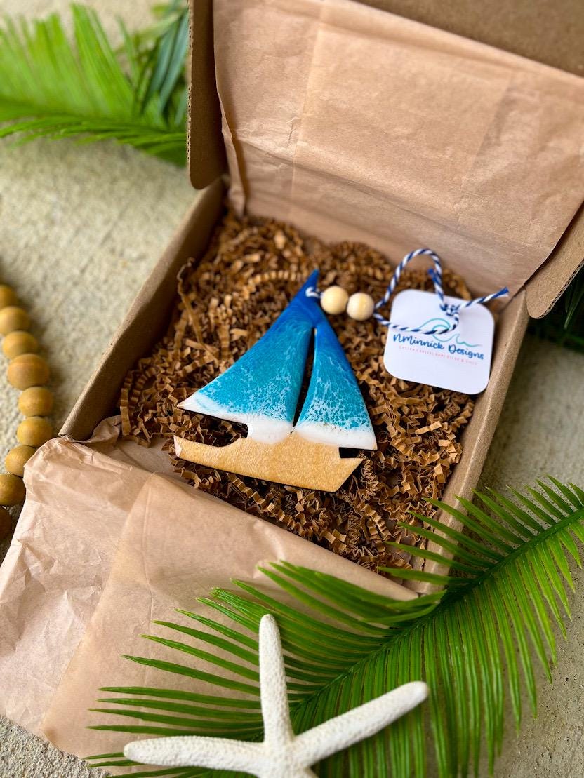 Sailboat Ocean Resin Ornament