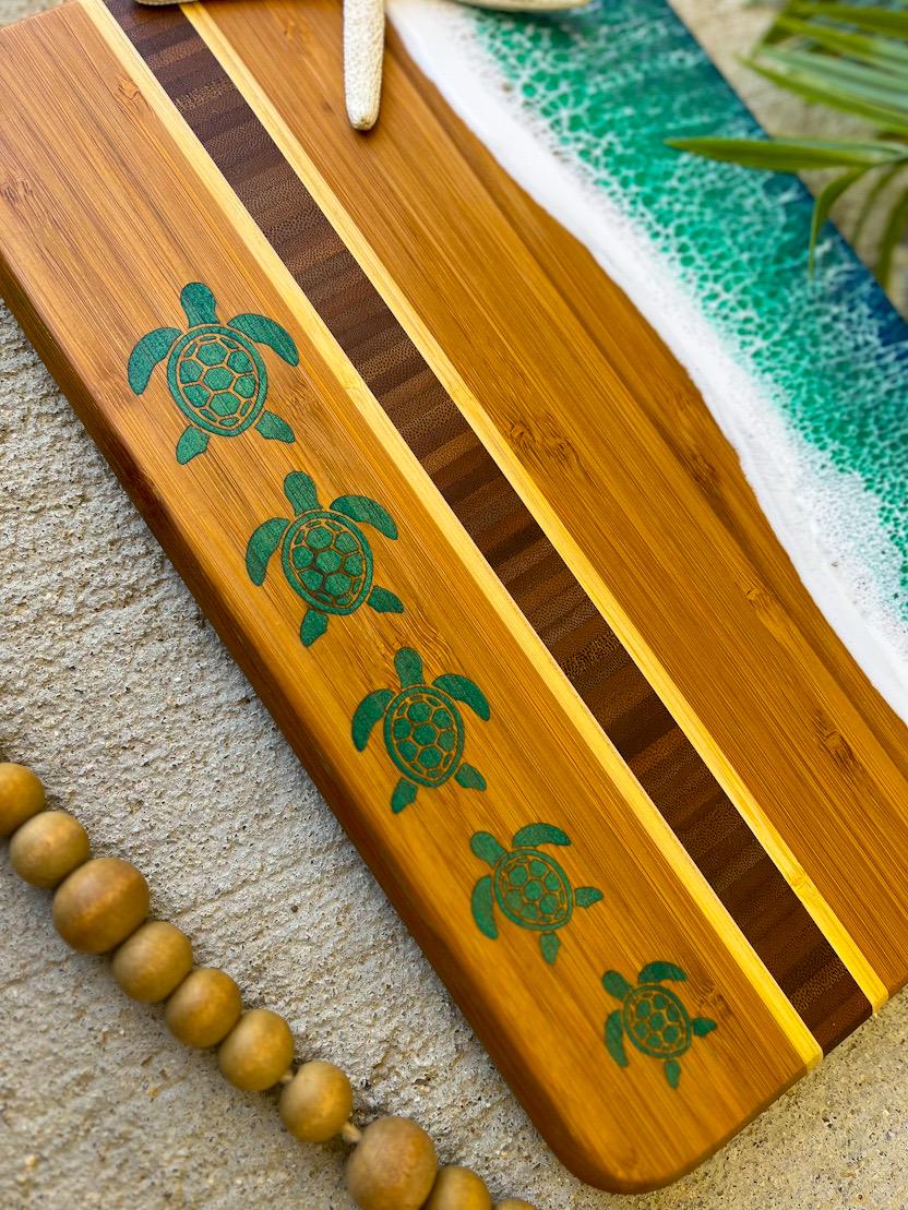 Ocean Themed Resin Bar Board
