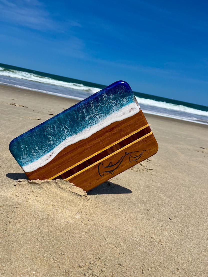 Ocean Themed Resin Bar Board