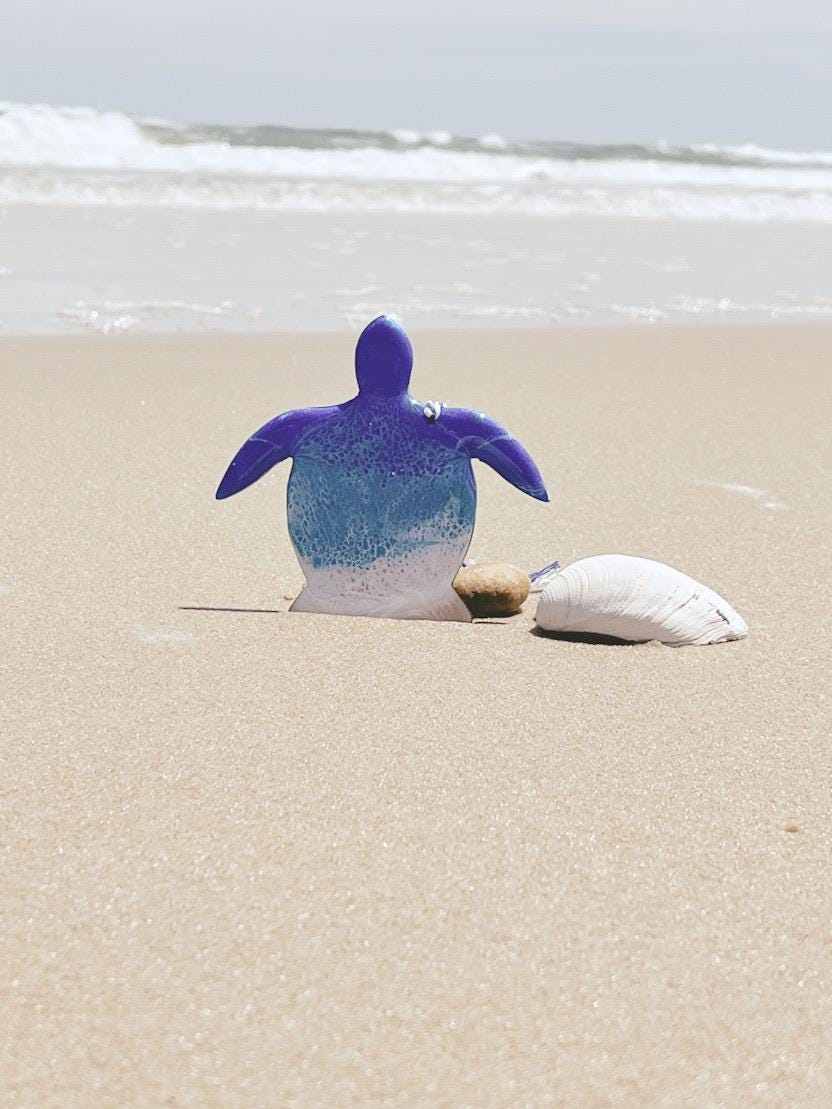 Sea Turtle Beach Christmas Ornament