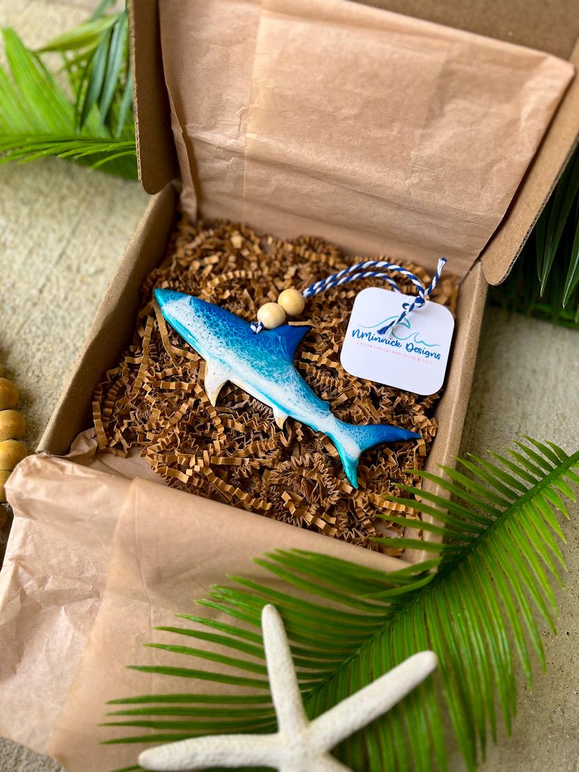 Shark Beach Christmas Ornament