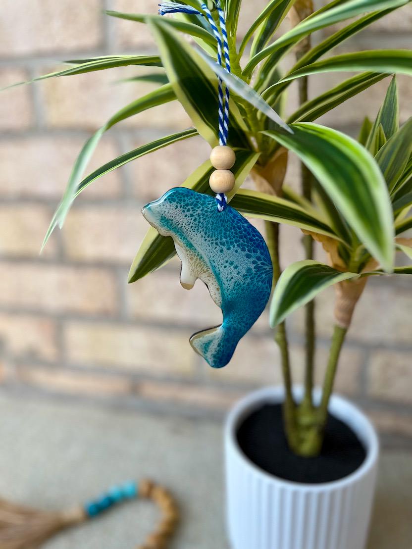 Manatee Beach Christmas Ornament