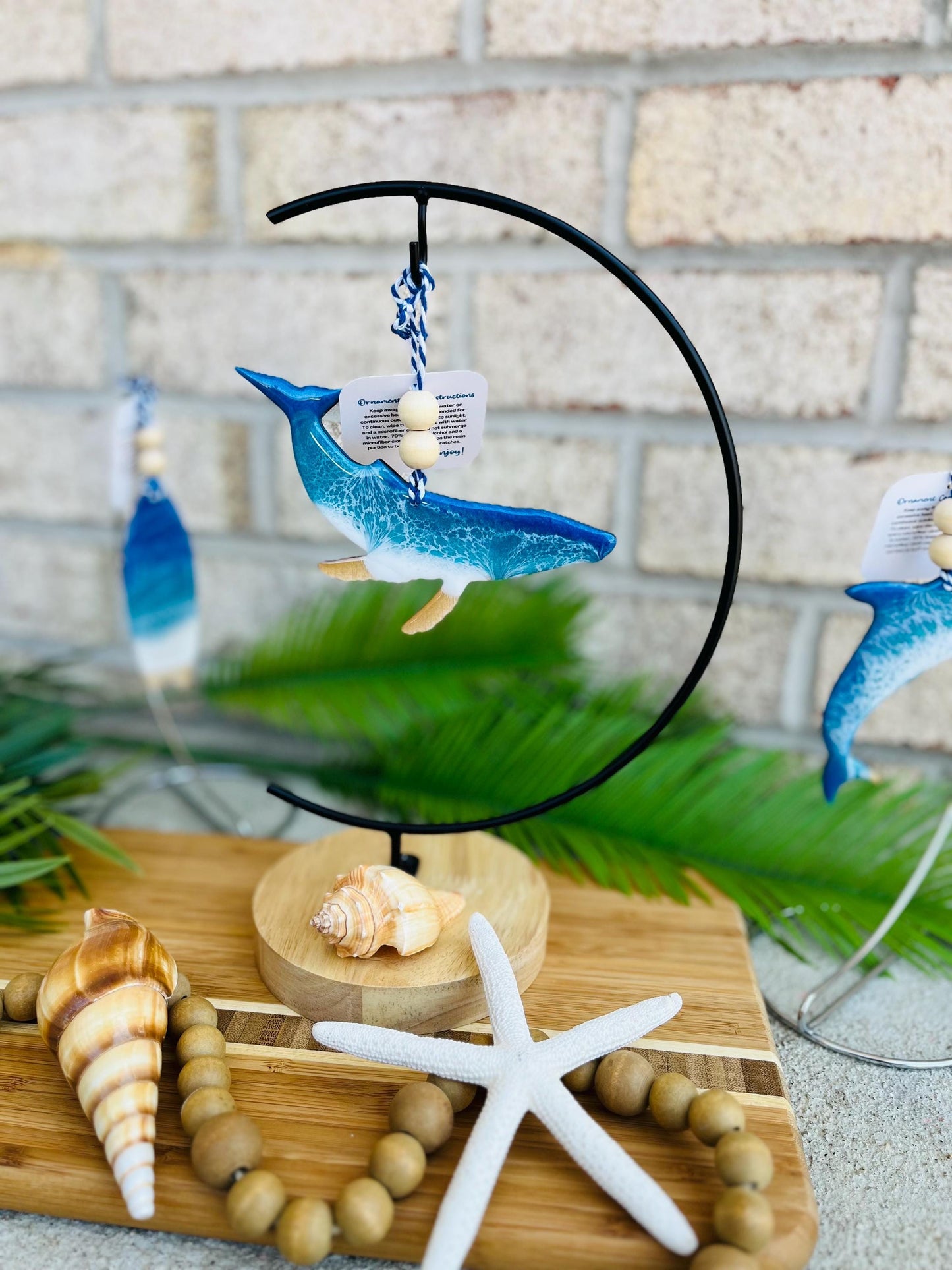 Humpback Whale Beach Christmas Ornament