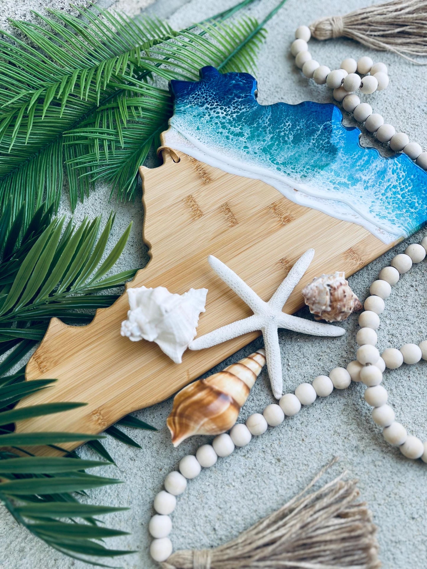 Virginia Beach Resin Bamboo Charcuterie Board