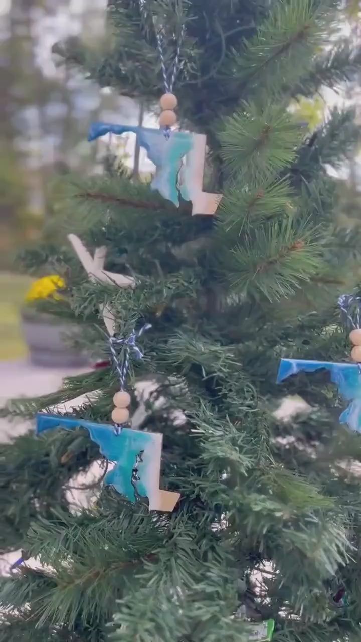 Maryland Coastal Ornament with Keepsake Gift Bag and Custom Card, Coastal Christmas Ornaments, Maryland Gift, Beach Ornament, Coastal Gifts