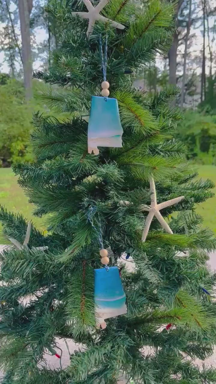 Alabama Beach Christmas Ornament with Keepsake Ornament Gift Bag and Custom Card, Coastal Christmas Ornaments, Beach Gifts
