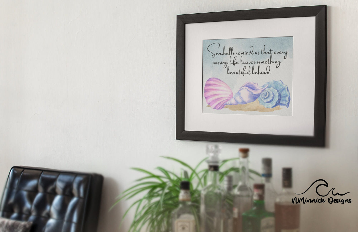 Seashells Remind Us Poem Print, In Memory Of, Seashell Wall Art Print, Sympathy Gift, Beach Wedding, Memorial Sign