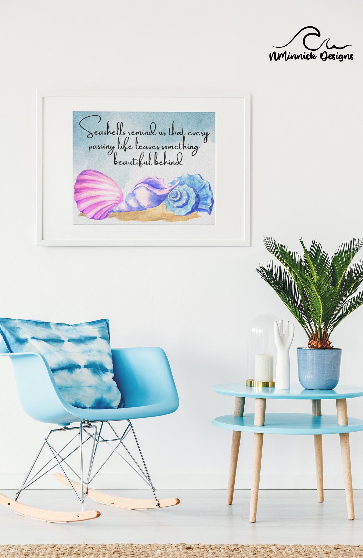 Seashells Remind Us Poem Print, In Memory Of, Seashell Wall Art Print, Sympathy Gift, Beach Wedding, Memorial Sign