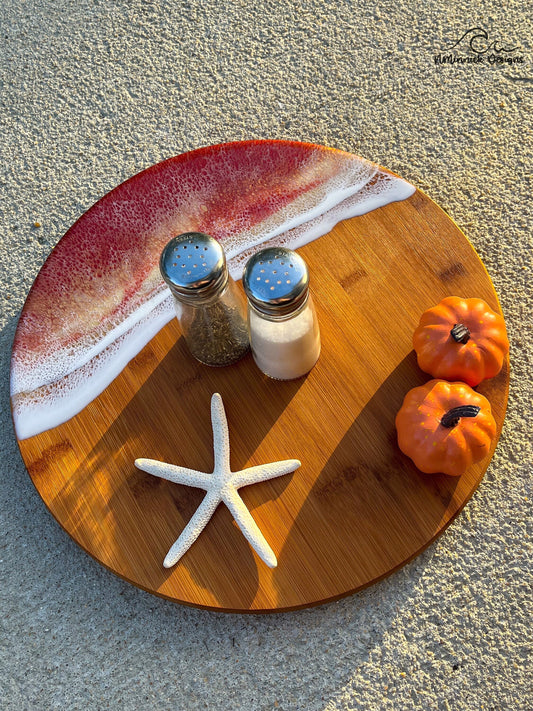 Autumn Ocean, Resin Lazy Susan, Thanksgiving Table Centerpiece, Coastal Lazy Susan, Autumn Decor, Fall Kitchen Decor, Fall Table Decor