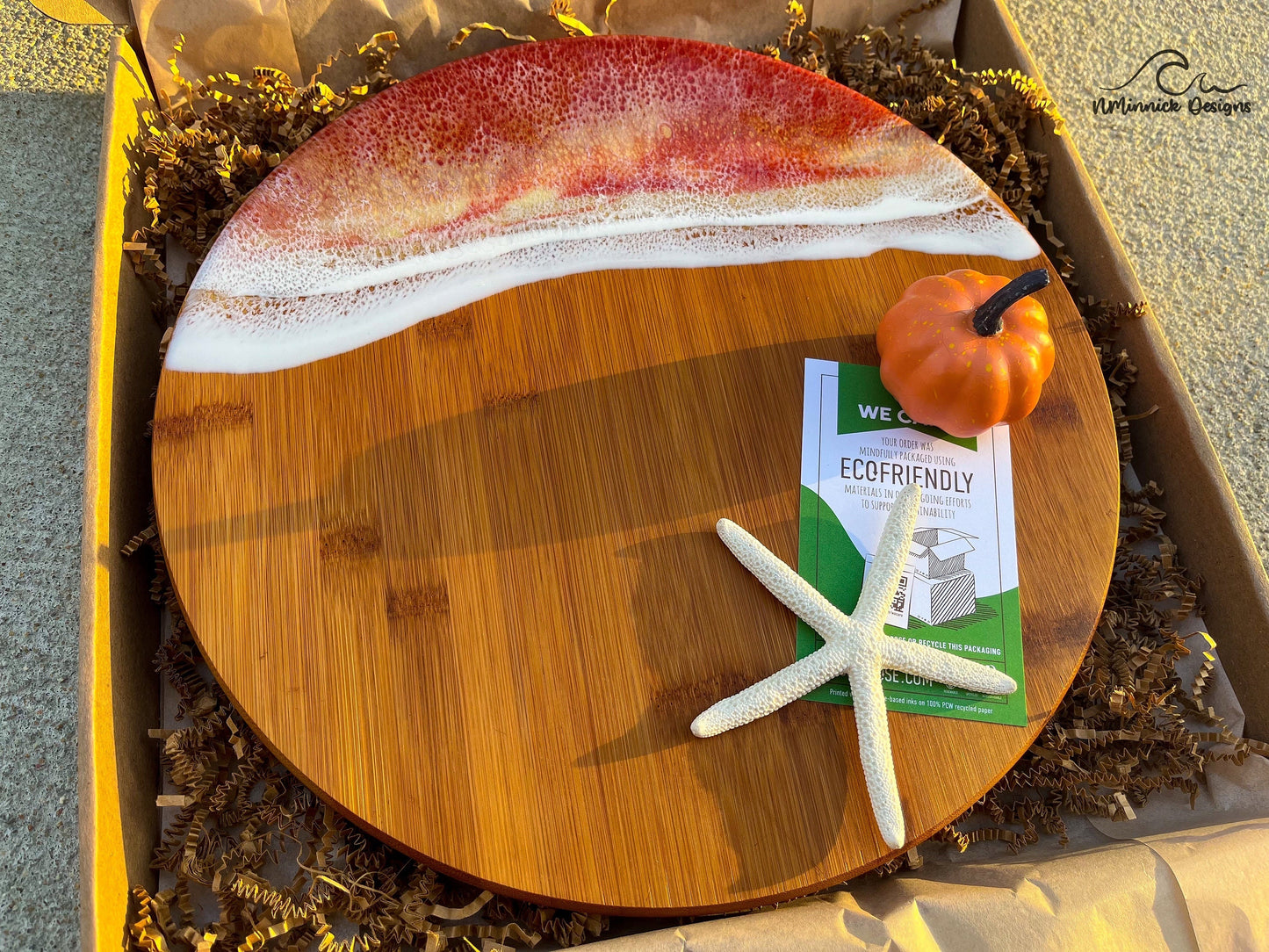 Autumn Ocean, Resin Lazy Susan, Thanksgiving Table Centerpiece, Coastal Lazy Susan, Autumn Decor, Fall Kitchen Decor, Fall Table Decor