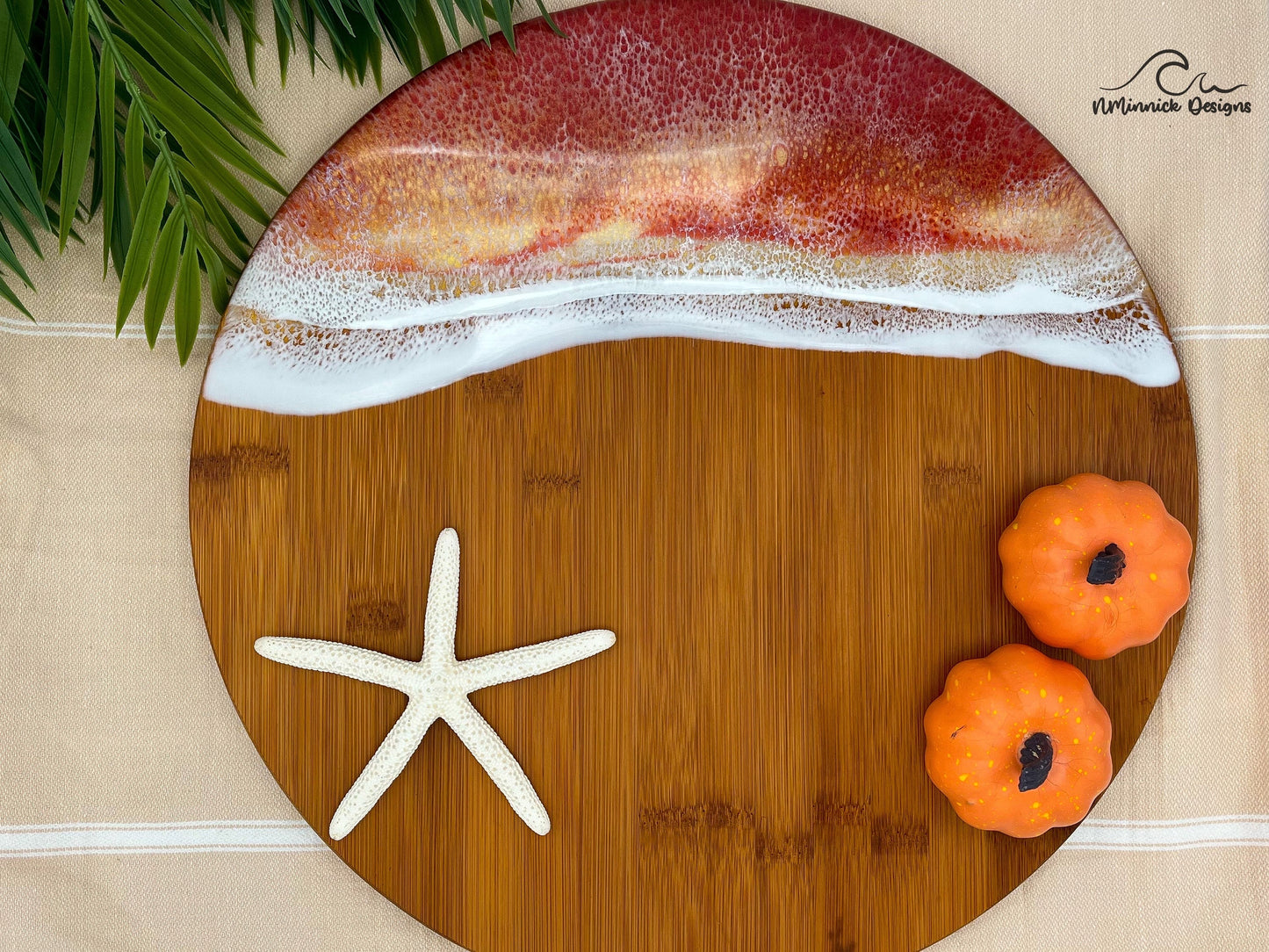 Autumn Ocean, Resin Lazy Susan, Thanksgiving Table Centerpiece, Coastal Lazy Susan, Autumn Decor, Fall Kitchen Decor, Fall Table Decor